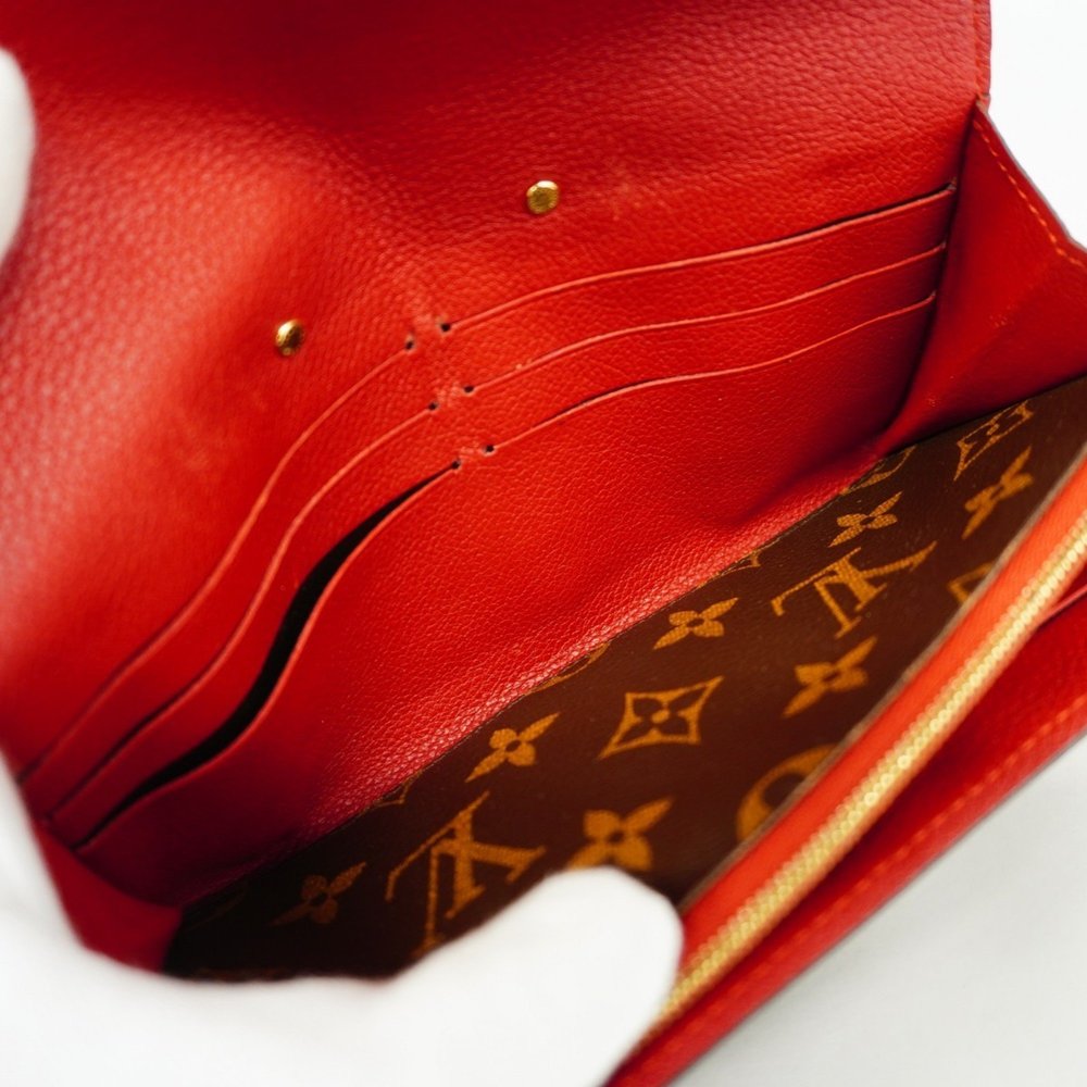 Louis Vuitton Long Wallet Monogram Portefeuille Pallas M58414 Brown Cerise La... - Picture 13 of 15